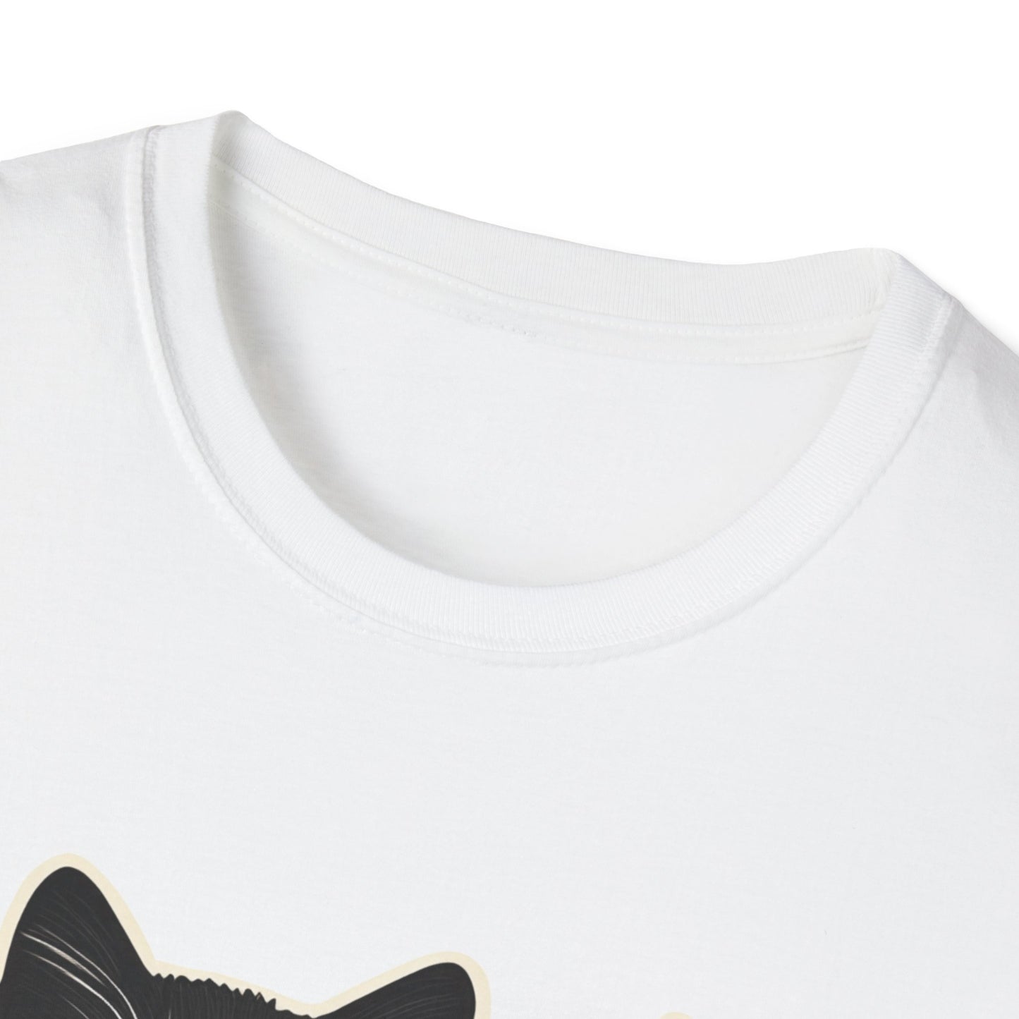 Black Cat Floral Unisex Softstyle T-Shirt