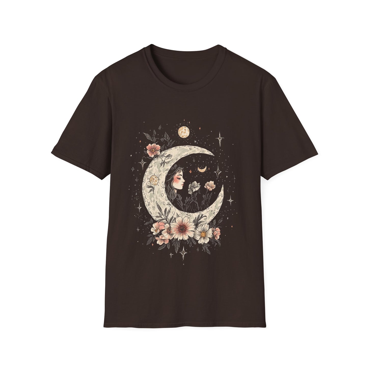Celestial Moon Floral Woman T-Shirt