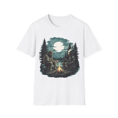 Bigfoot and Alien Campfire T-Shirt