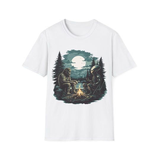 Bigfoot and Alien Campfire T-Shirt
