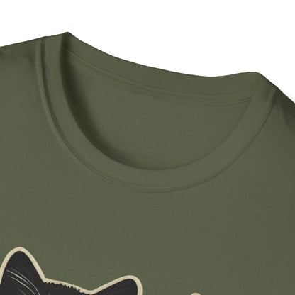 Black Cat Floral Unisex Softstyle T-Shirt