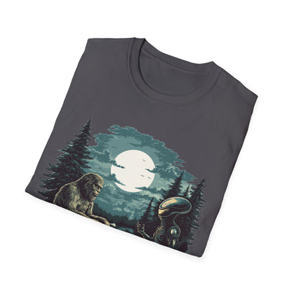 Bigfoot and Alien Campfire T-Shirt