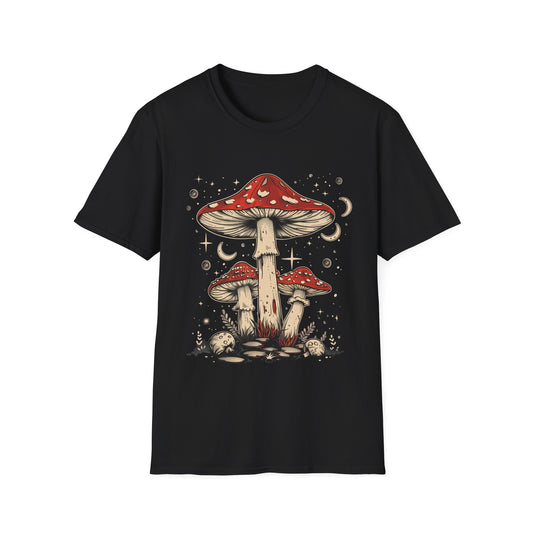 Boho Retro Hippie Mushrooms Natural T-Shirt