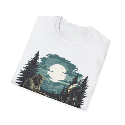 Bigfoot and Alien Campfire T-Shirt