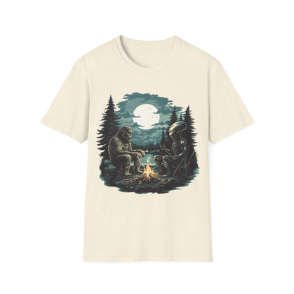 Bigfoot and Alien Campfire T-Shirt