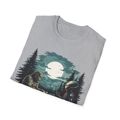 Bigfoot and Alien Campfire T-Shirt