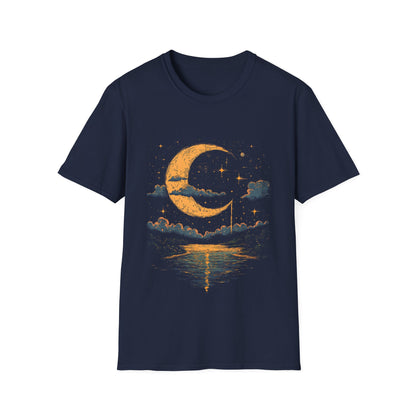 Celestial Moonlit Dreams Half Moon Reflect T-Shirt