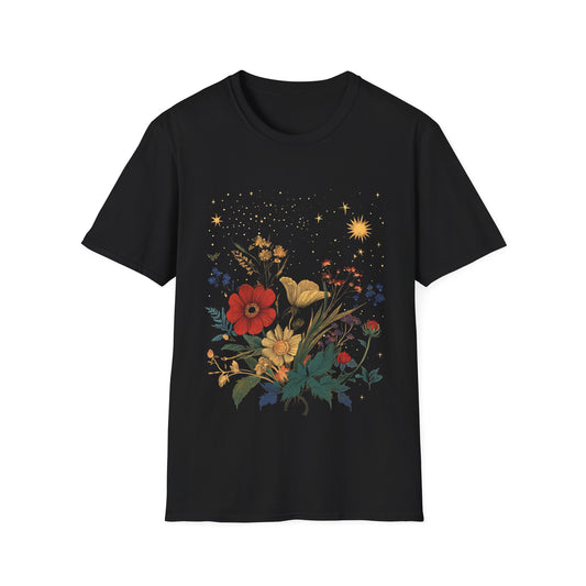Vintage Floral Celestial Boho Tee