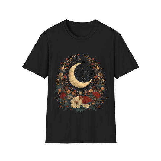 Floral Moon Celestial Cottagecore T-Shirt