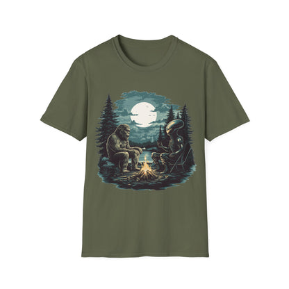 Bigfoot and Alien Campfire T-Shirt
