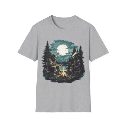Bigfoot and Alien Campfire T-Shirt
