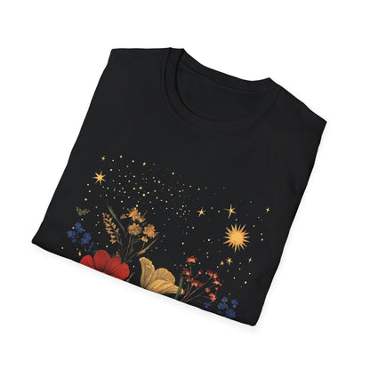 Vintage Floral Celestial Boho Tee