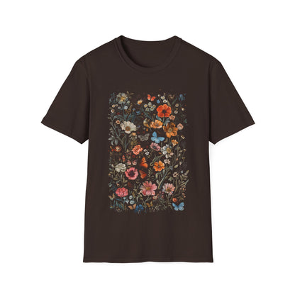 Botanical Floral Tapestry of Wildflowers and Insects T-Shirt