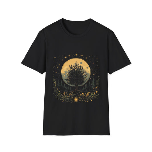 Mystical Moon and Tree Vintage Boho T-Shirt
