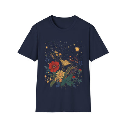 Vintage Floral Celestial Boho Tee