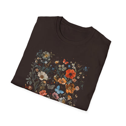 Botanical Floral Tapestry of Wildflowers and Insects T-Shirt