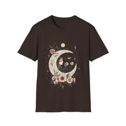 Celestial Moon Floral Woman T-Shirt