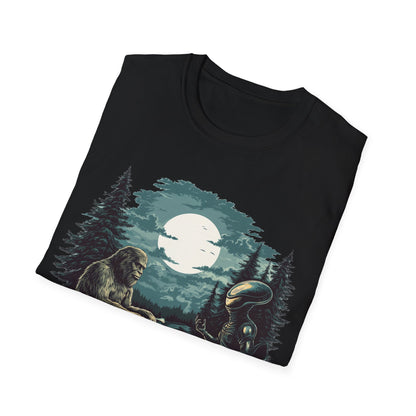 Bigfoot and Alien Campfire T-Shirt