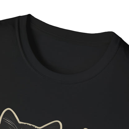 Black Cat Floral Unisex Softstyle T-Shirt
