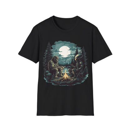 Bigfoot and Alien Campfire T-Shirt