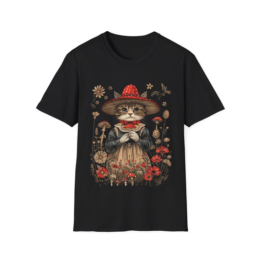 Cute Cat Gardening Cottagecore  T-Shirt