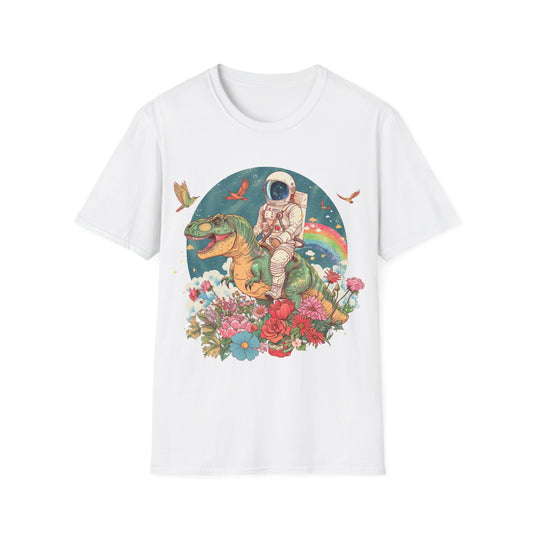Astronaut Dinosaur Space Fun Retro T-Shirt