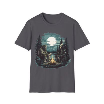 Bigfoot and Alien Campfire T-Shirt
