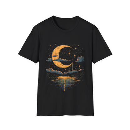 Celestial Moonlit Dreams Half Moon Reflect T-Shirt