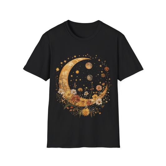 Celestial Floral Cozy Night Sky T-Shirt