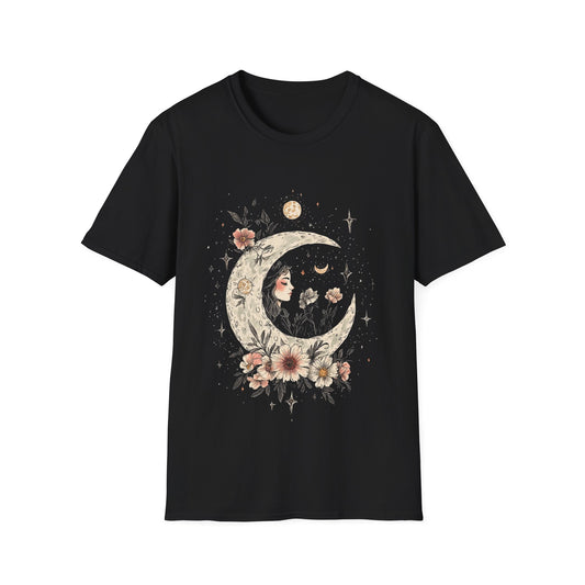Celestial Moon Floral Woman T-Shirt