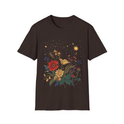 Vintage Floral Celestial Boho Tee