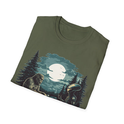 Bigfoot and Alien Campfire T-Shirt